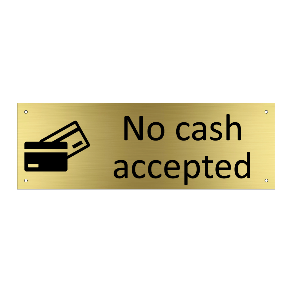 No cash accepted