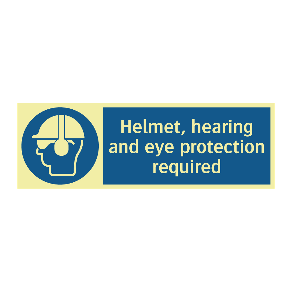 Helmet, hearing and eye protection required