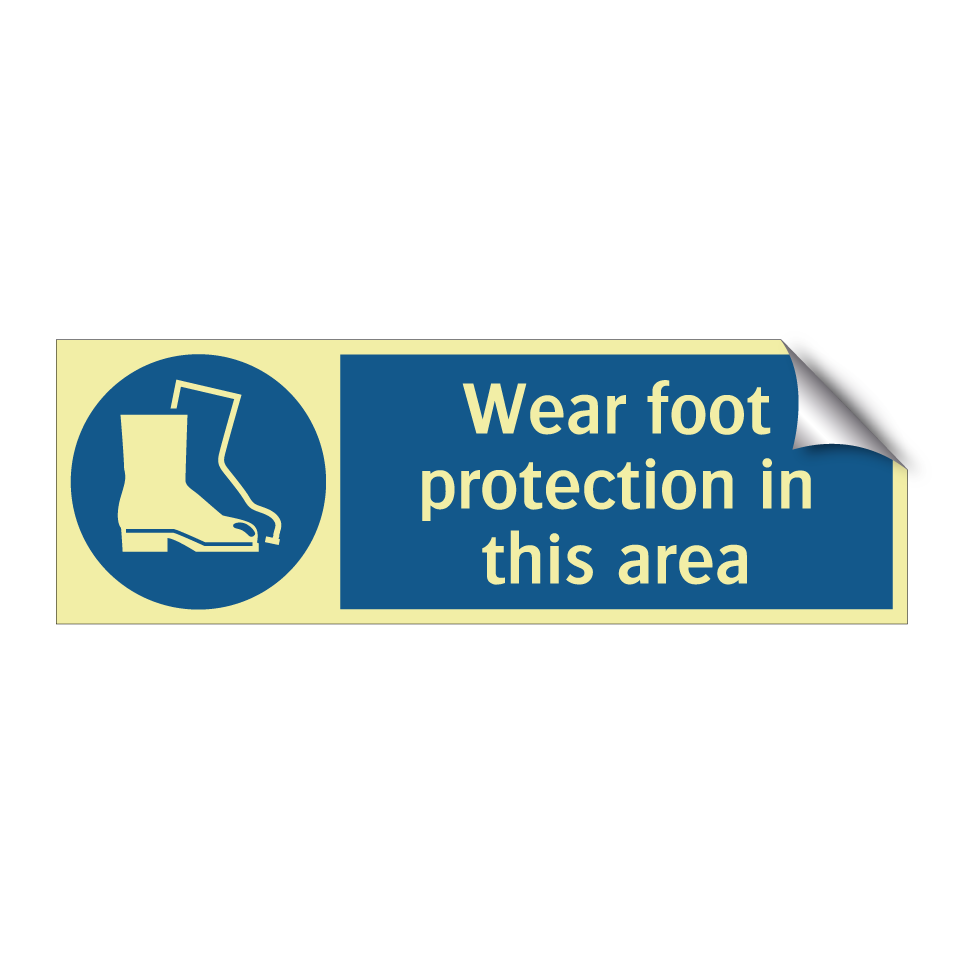 Wear foot protection in this area