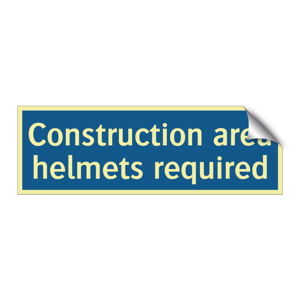 Construction area helmets required