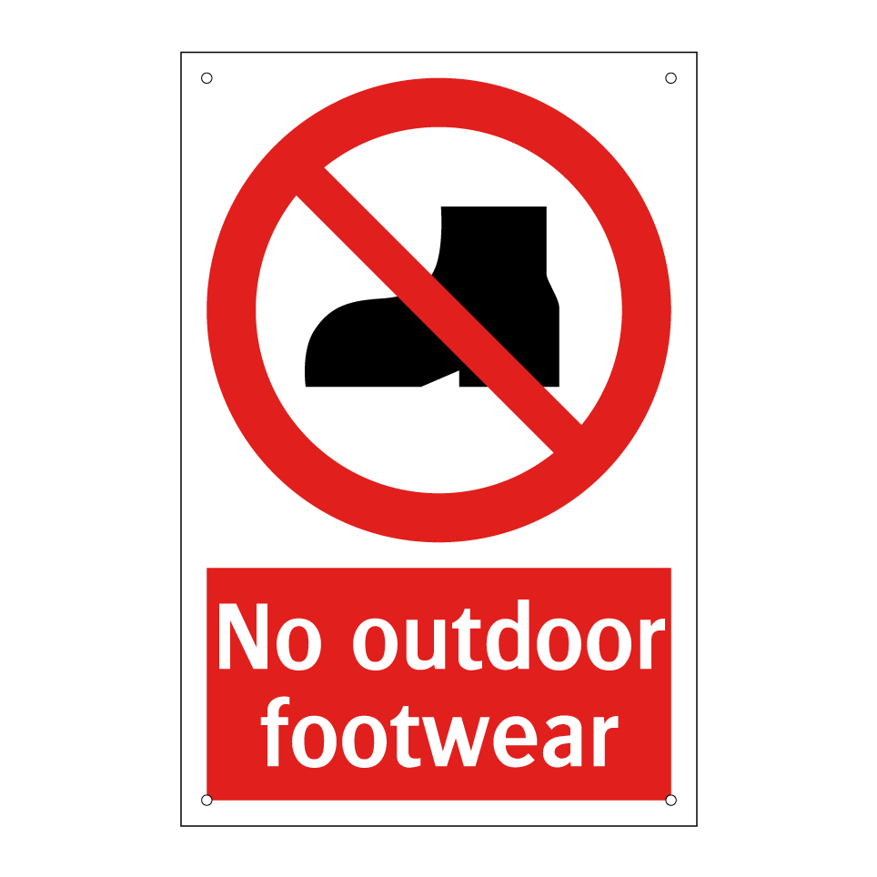 No outdoor footwear
