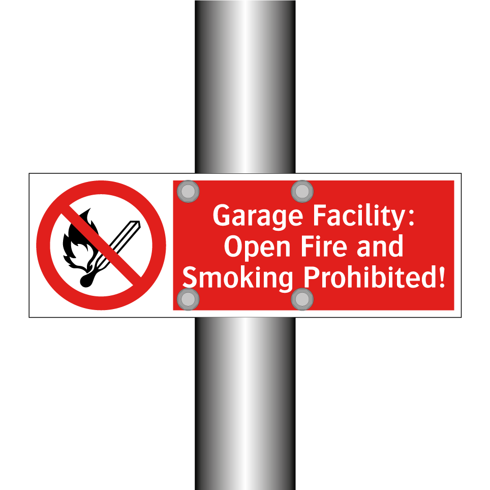 Garage Facility: Open Fire and Smoking Prohibited!