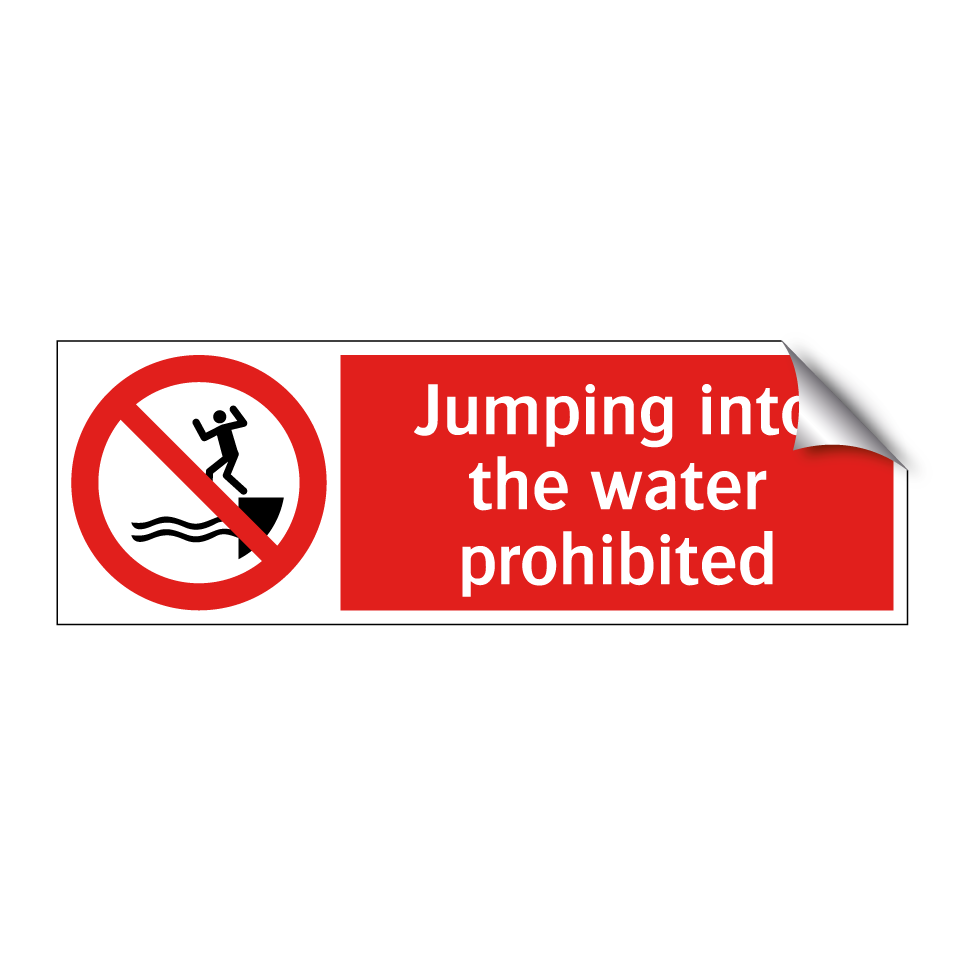 Jumping into the water prohibited