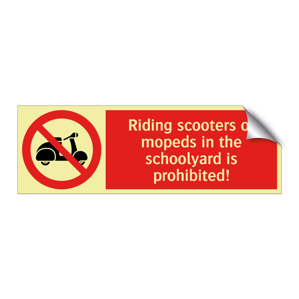 Riding scooters or mopeds in the schoolyard is prohibited!