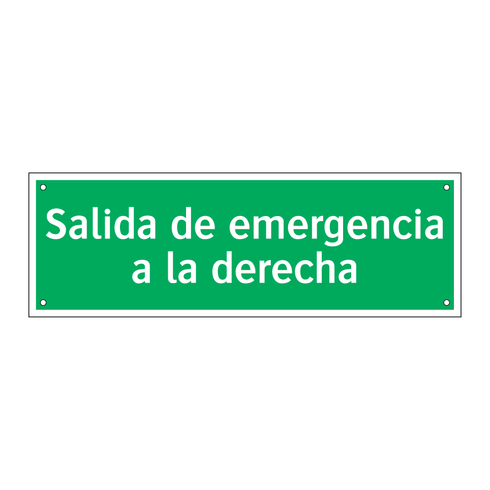 Salida de emergencia a la derecha