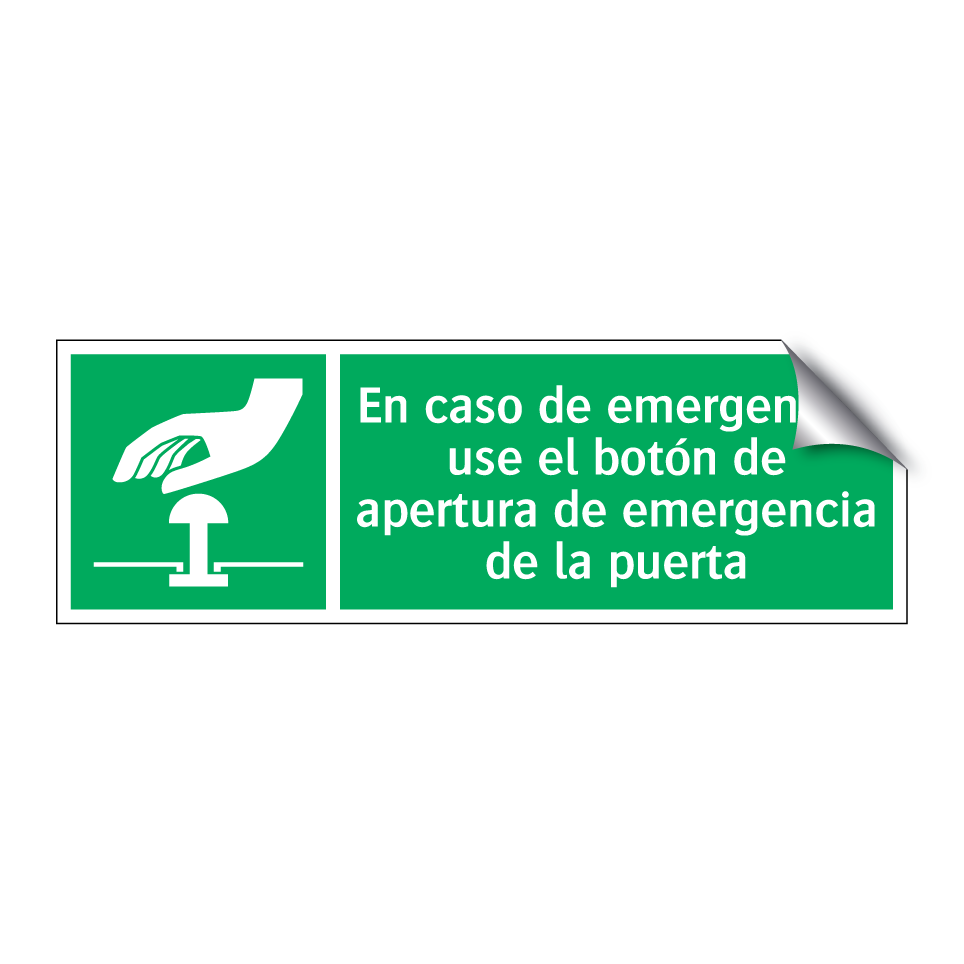 En caso de emergencia, use el botón de apertura de emergencia de la puerta