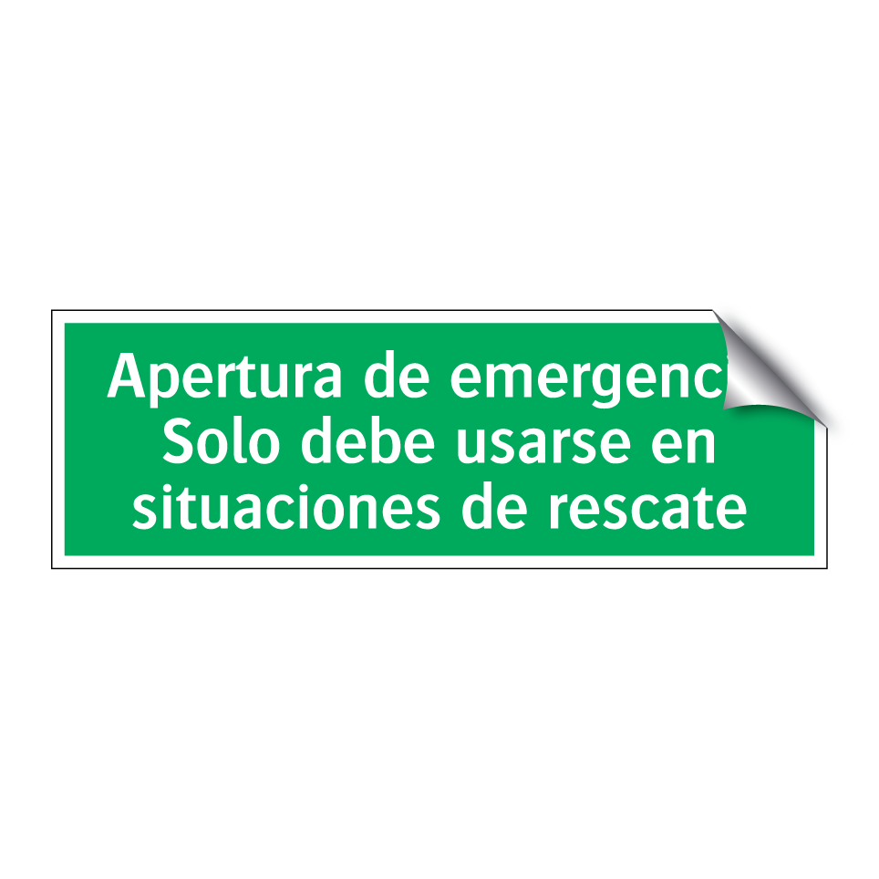 Apertura de emergencia Solo debe usarse en situaciones de rescate