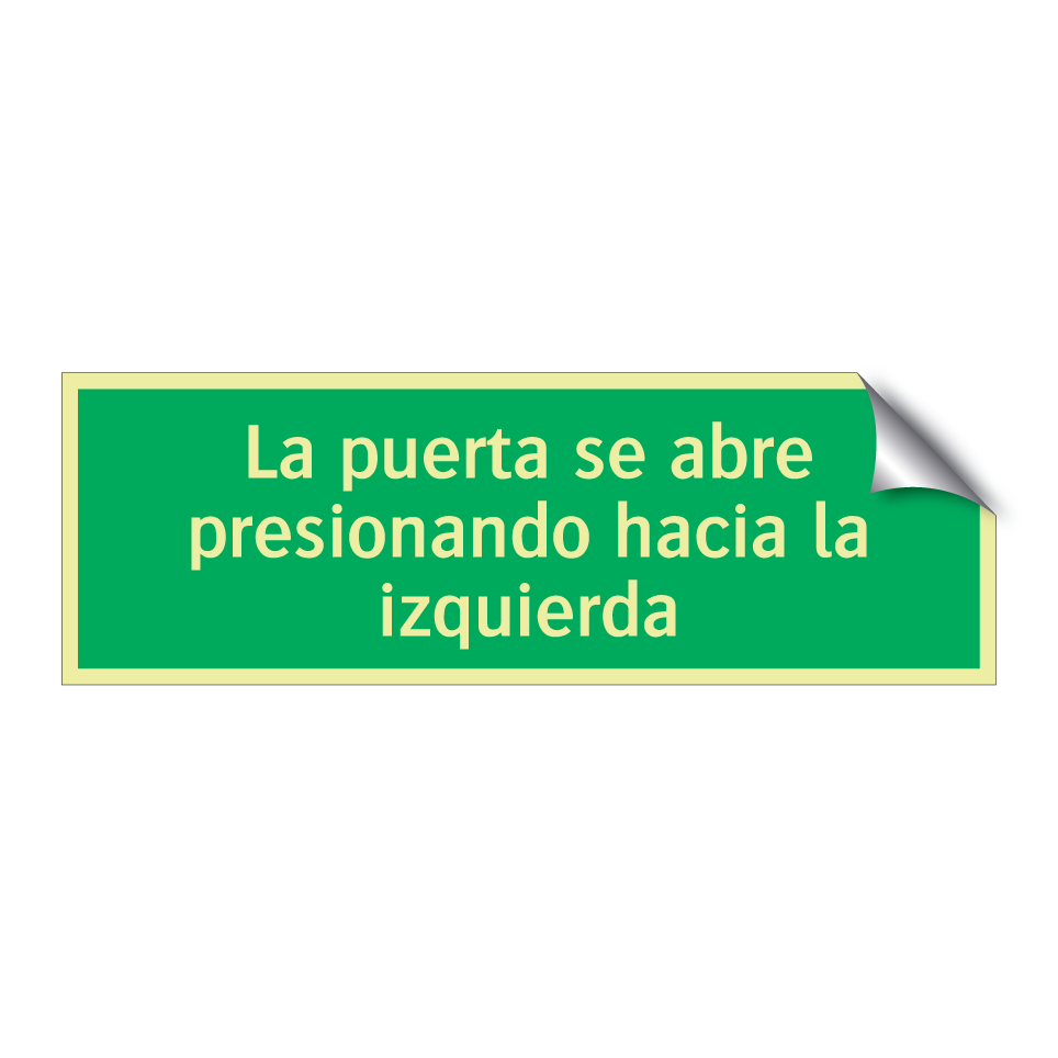 La puerta se abre presionando hacia la izquierda