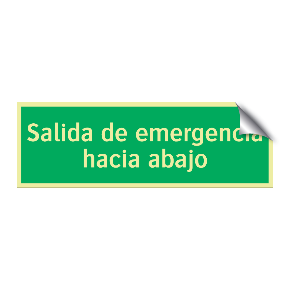 Salida de emergencia hacia abajo