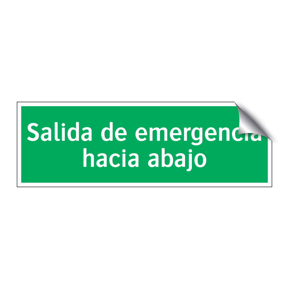 Salida de emergencia hacia abajo