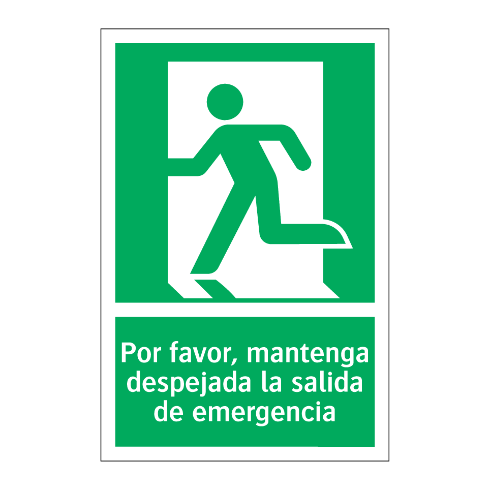 Por favor, mantenga despejada la salida de emergencia