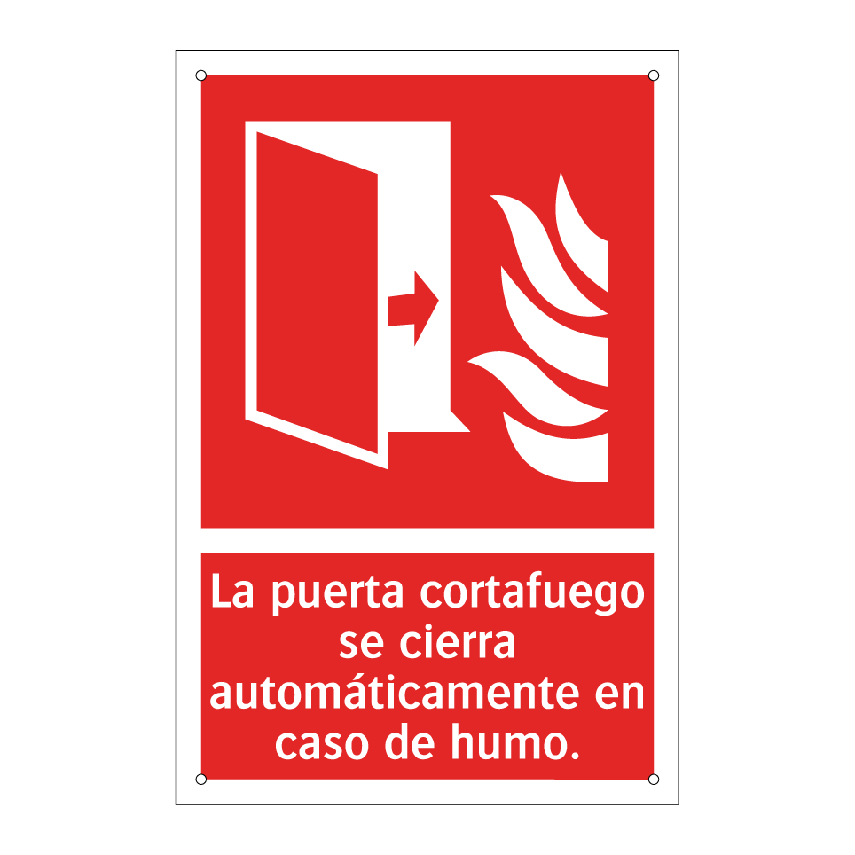 La puerta cortafuego se cierra automáticamente en caso de humo.