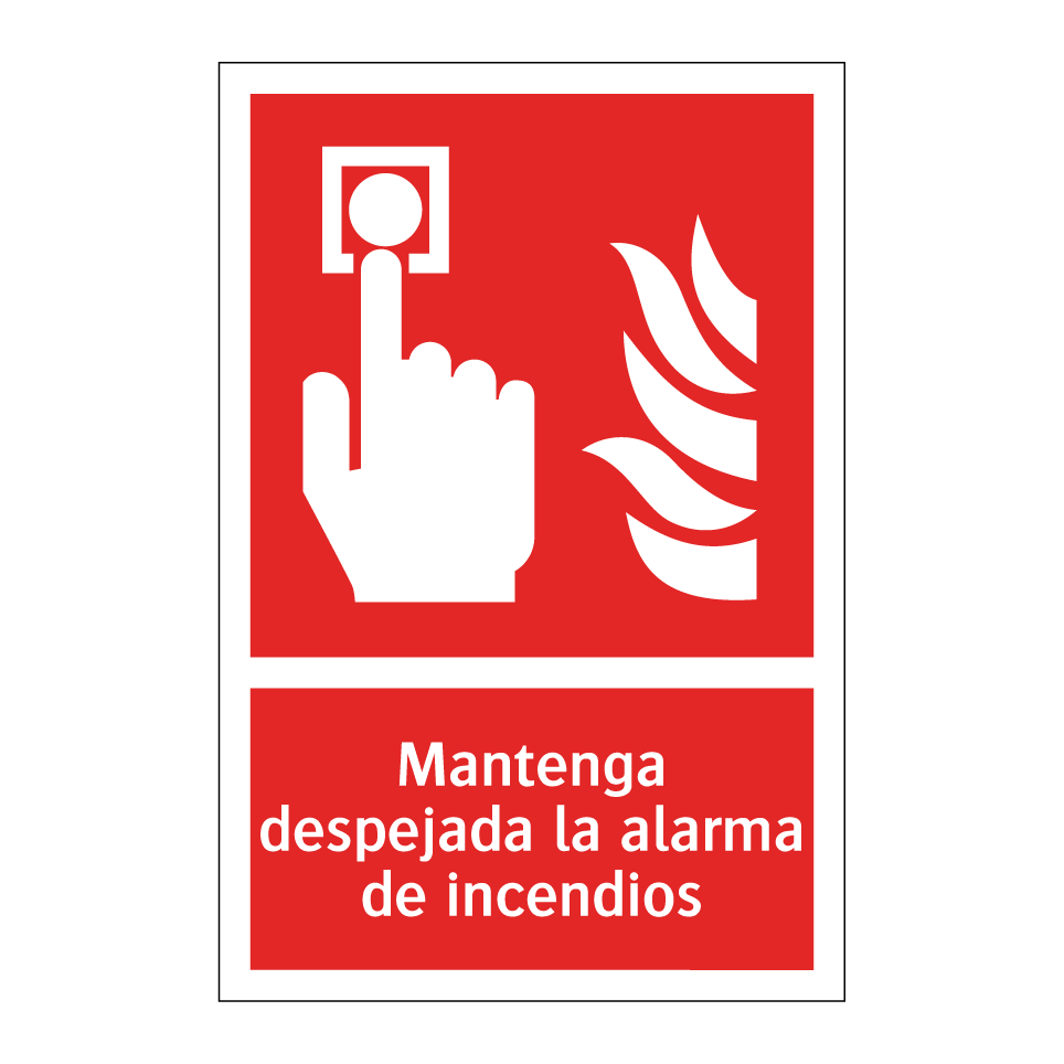 Mantenga despejada la alarma de incendios