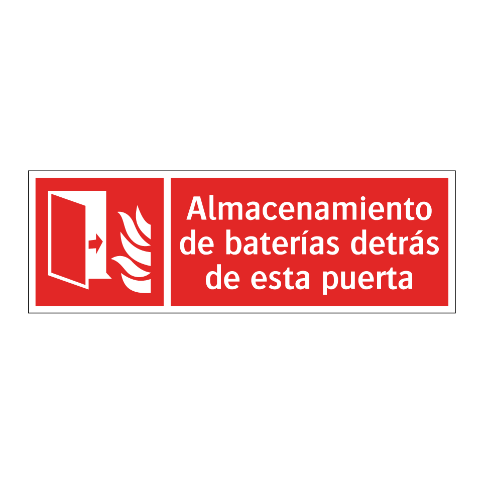 Almacenamiento de baterías detrás de esta puerta