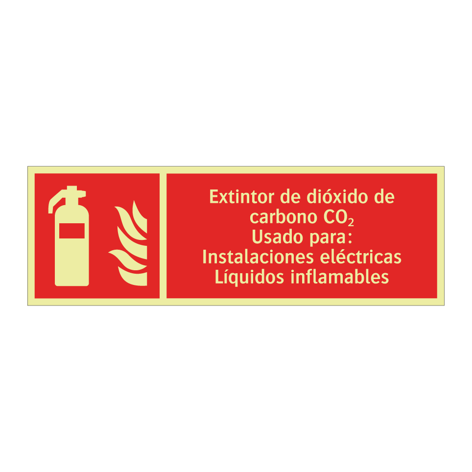 Extintor de dióxido de carbono CO₂ Usado para: Instalaciones eléctricas Líquidos inflamables