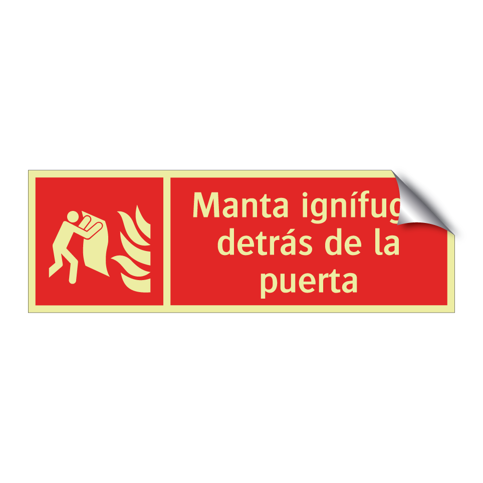 Manta ignífuga detrás de la puerta