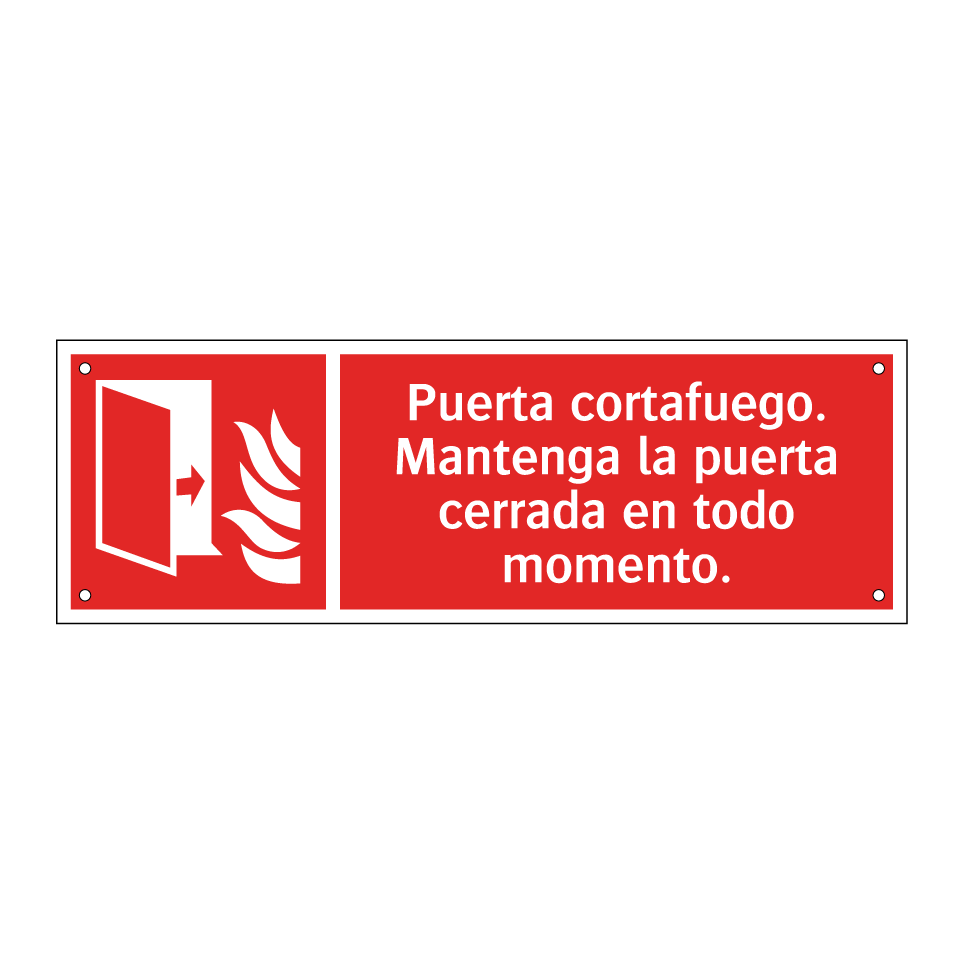 Puerta cortafuego. Mantenga la puerta cerrada en todo momento.
