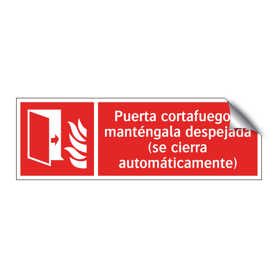 Puerta cortafuegos, manténgala despejada (se cierra automáticamente)