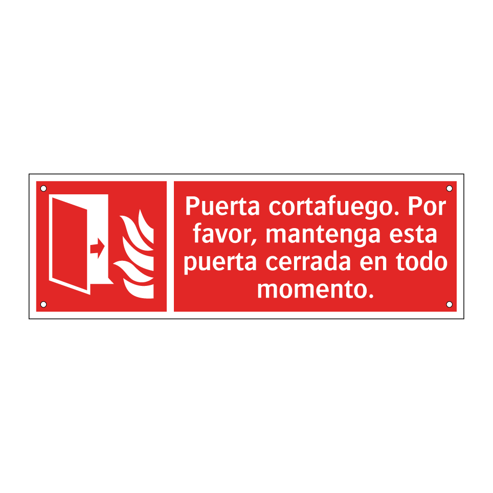 Puerta cortafuego. Por favor, mantenga esta puerta cerrada en todo momento.