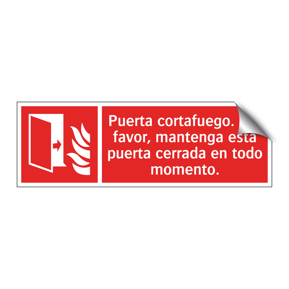 Puerta cortafuego. Por favor, mantenga esta puerta cerrada en todo momento.