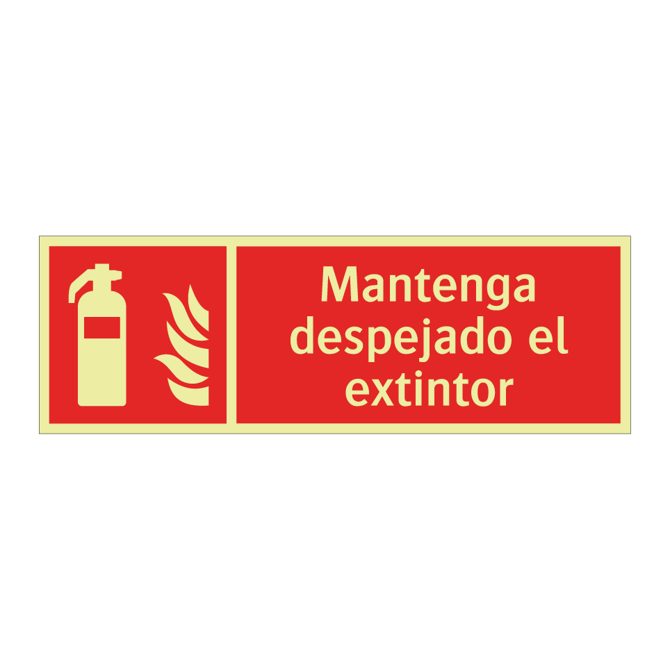 Mantenga despejado el extintor