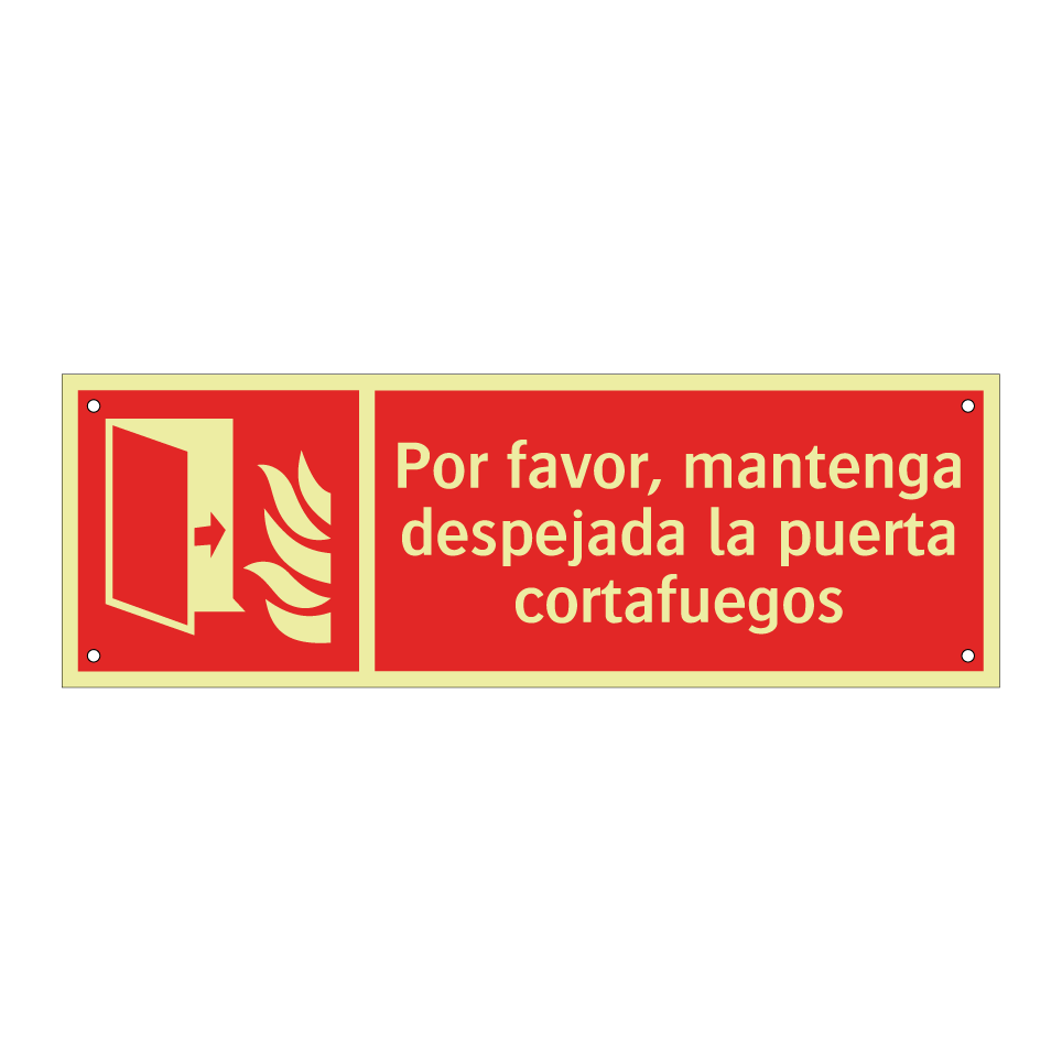 Por favor, mantenga despejada la puerta cortafuegos