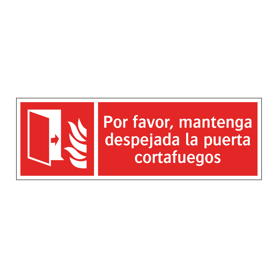 Por favor, mantenga despejada la puerta cortafuegos