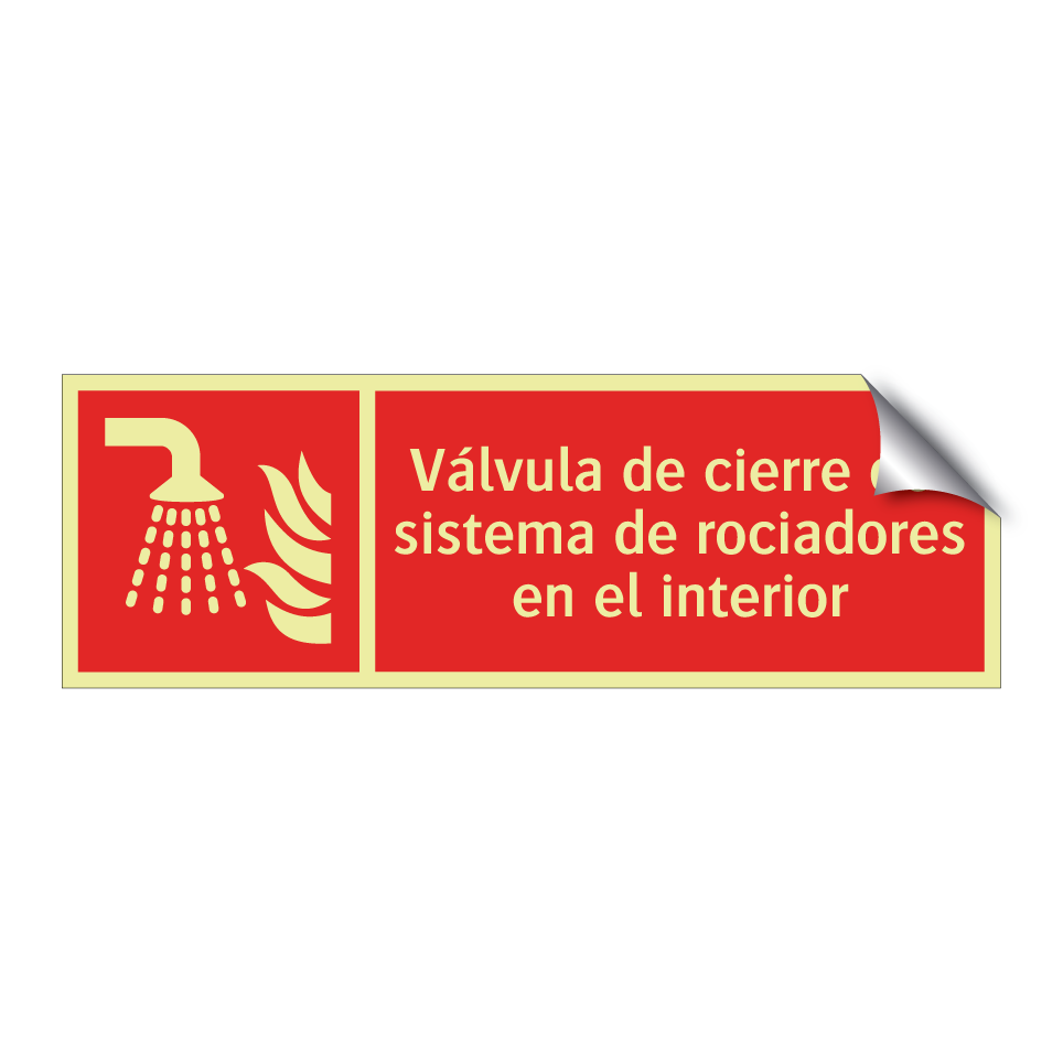 Válvula de cierre del sistema de rociadores en el interior