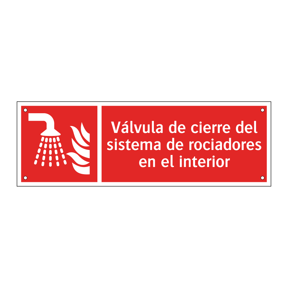 Válvula de cierre del sistema de rociadores en el interior