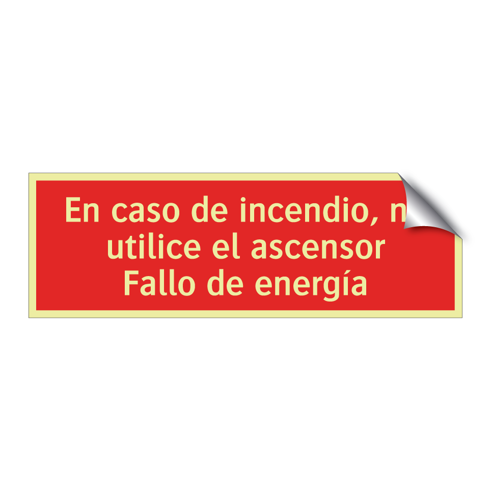En caso de incendio, no utilice el ascensor Fallo de energía