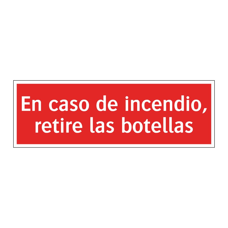 En caso de incendio, retire las botellas