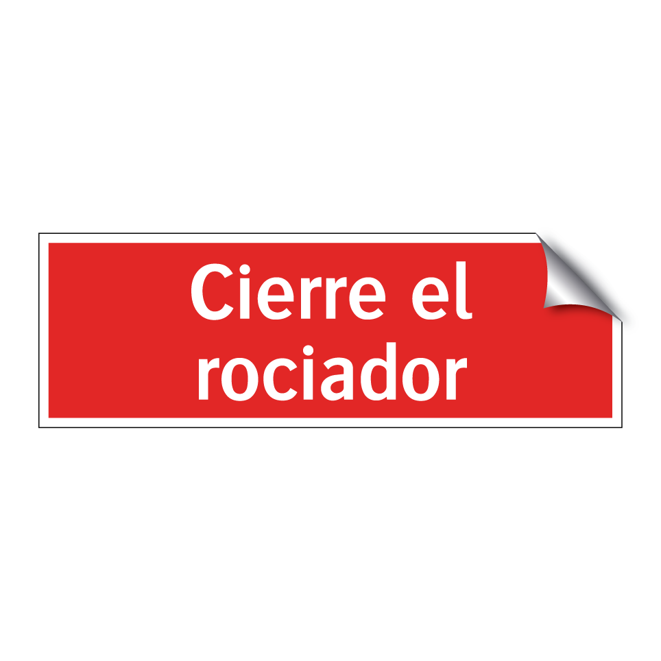 Cierre el rociador