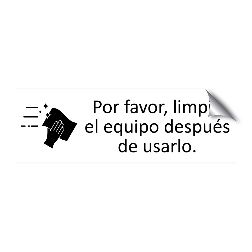 Por favor, limpie el equipo después de usarlo.