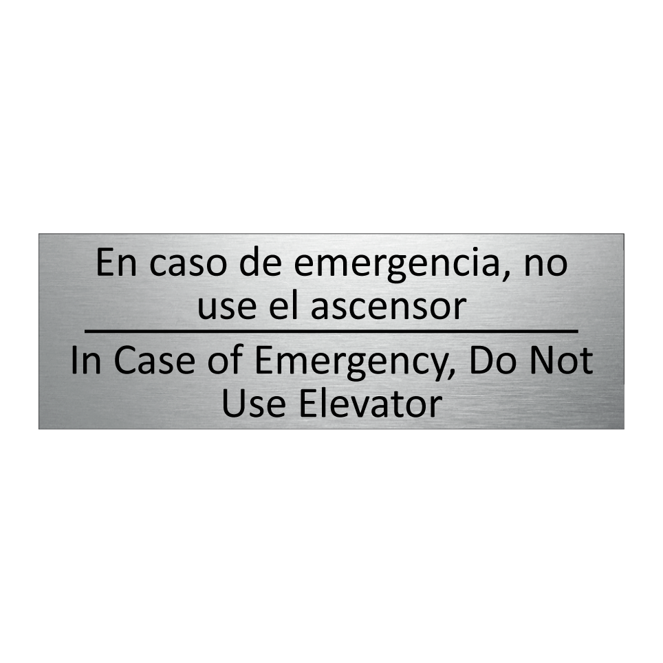 En caso de emergencia, no use /.../ - In Case of Emergency, Do Not /.../