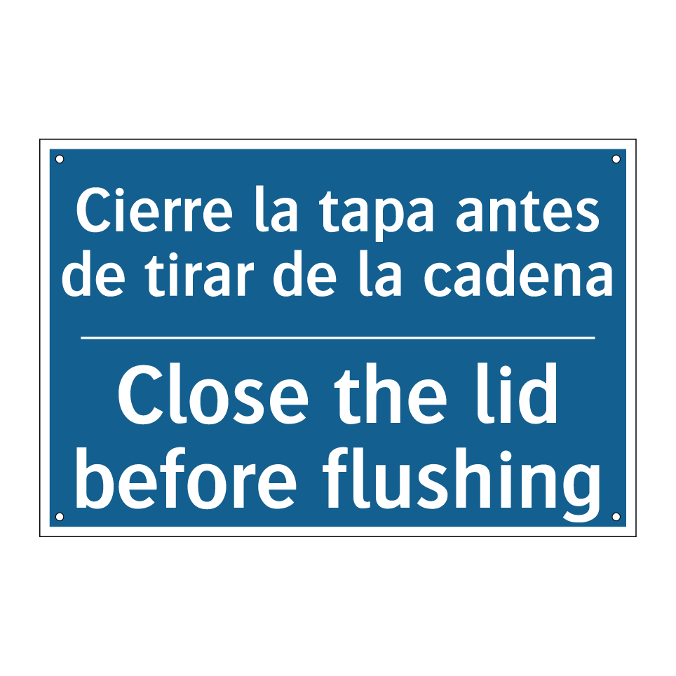 Cierre la tapa antes de tirar /.../ - Close the lid before flushing