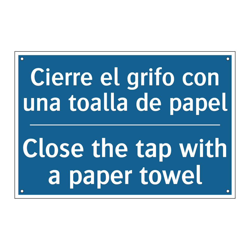 Cierre el grifo con una toalla /.../ - Close the tap with a paper towel /.../