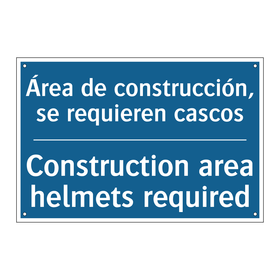 Área de construcción, se requieren /.../ - Construction area helmets required /.../