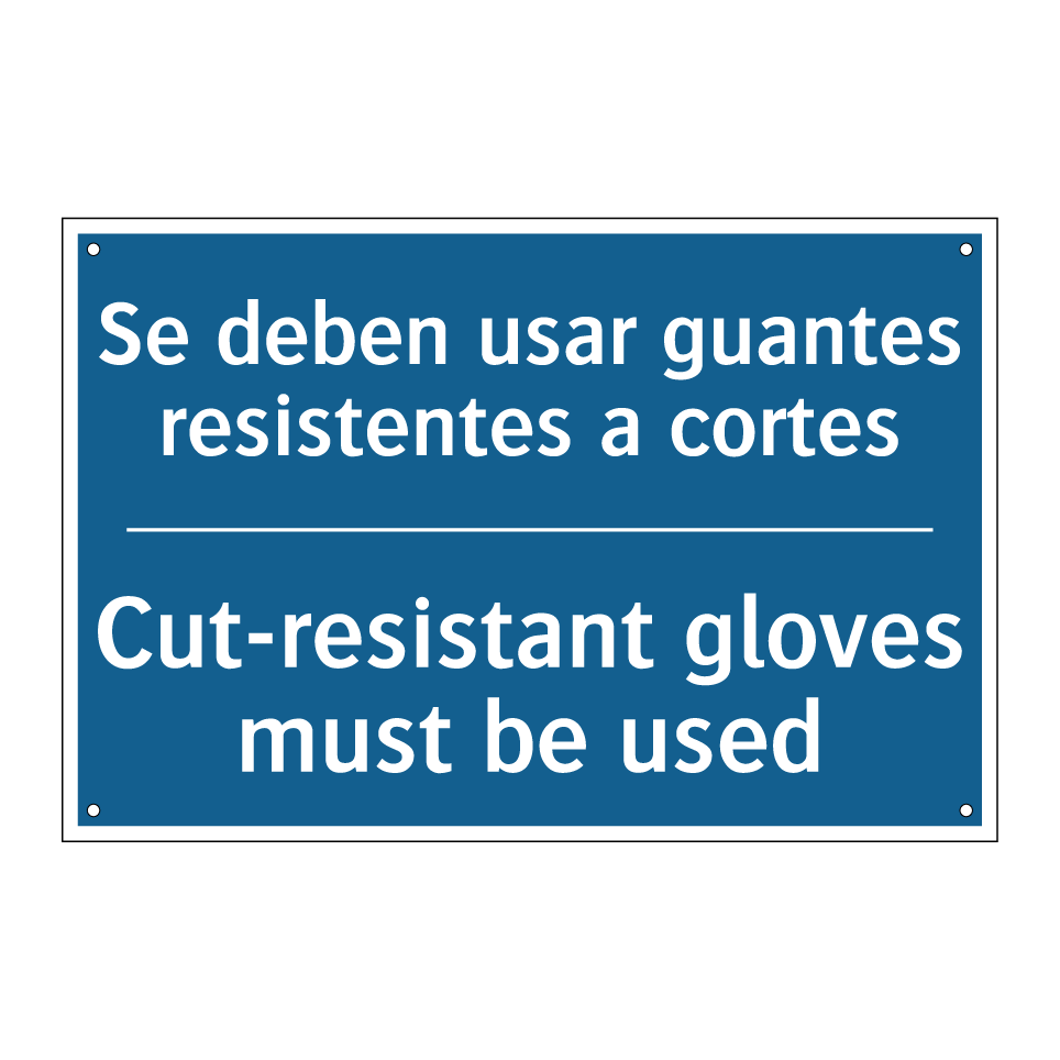 Se deben usar guantes resistentes /.../ - Cut-resistant gloves must be used /.../