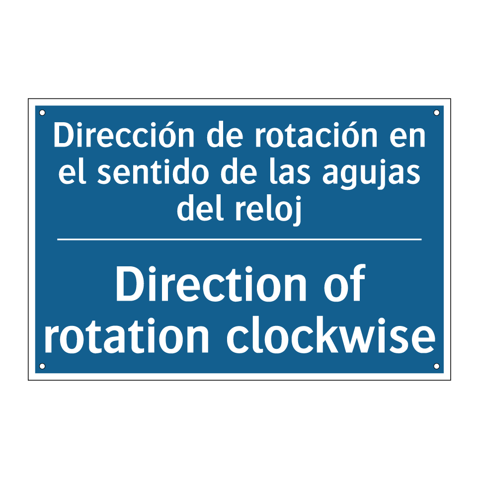 Dirección de rotación en el sentido /.../ - Direction of rotation clockwise /.../