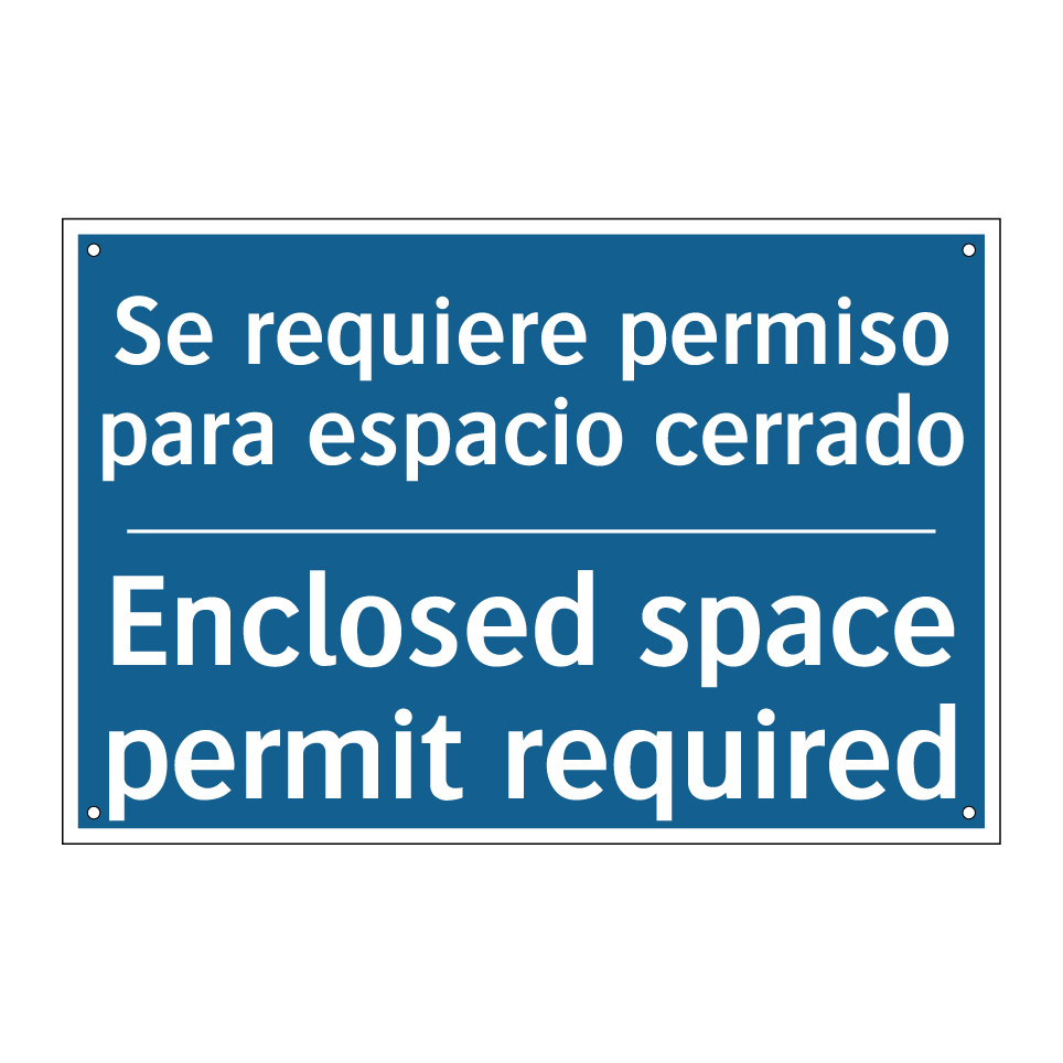 Se requiere permiso para espacio /.../ - Enclosed space permit required