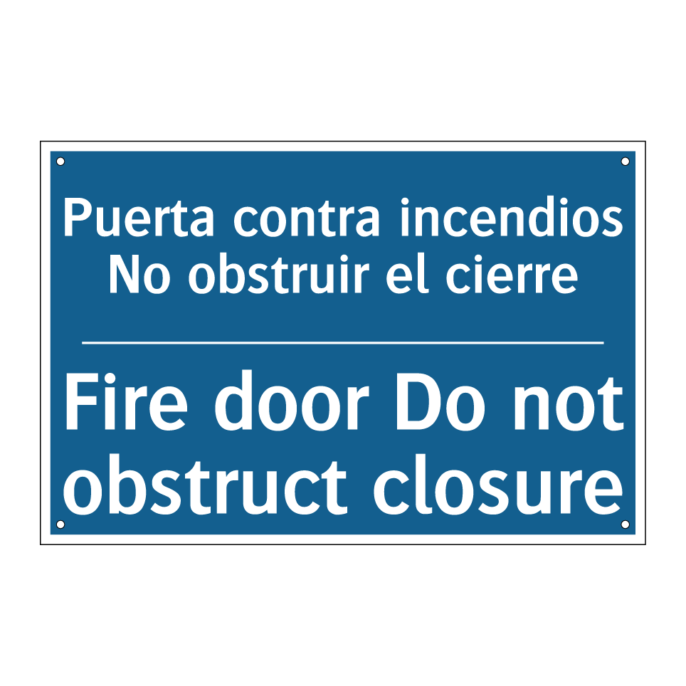 Puerta contra incendios No obstruir /.../ - Fire door Do not obstruct closure /.../
