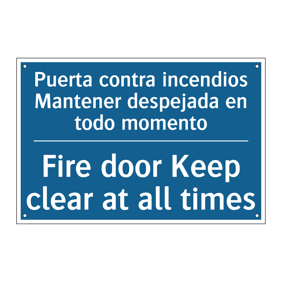 Puerta contra incendios Mantener /.../ - Fire door Keep clear at all times /.../
