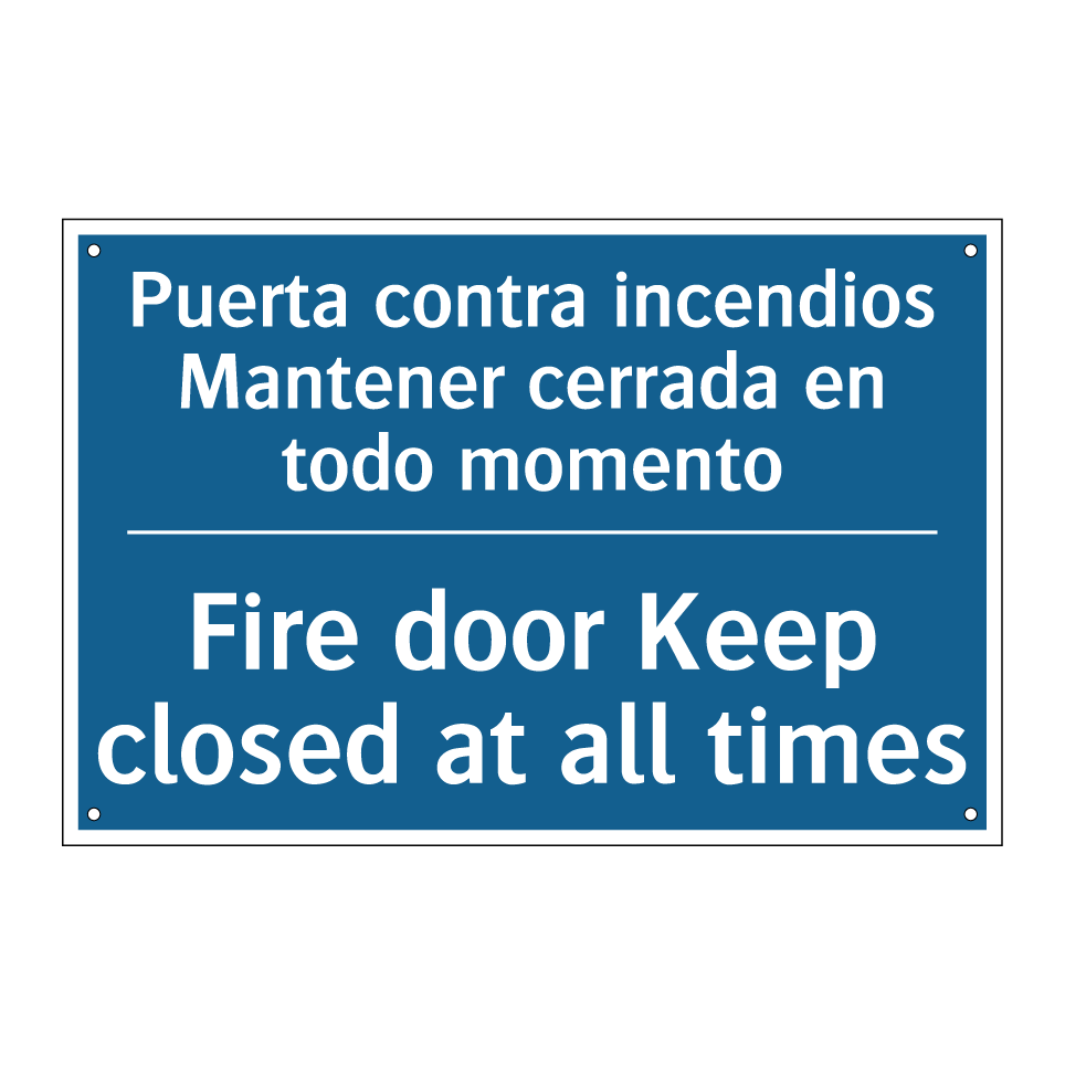 Puerta contra incendios Mantener /.../ - Fire door Keep closed at all times /.../