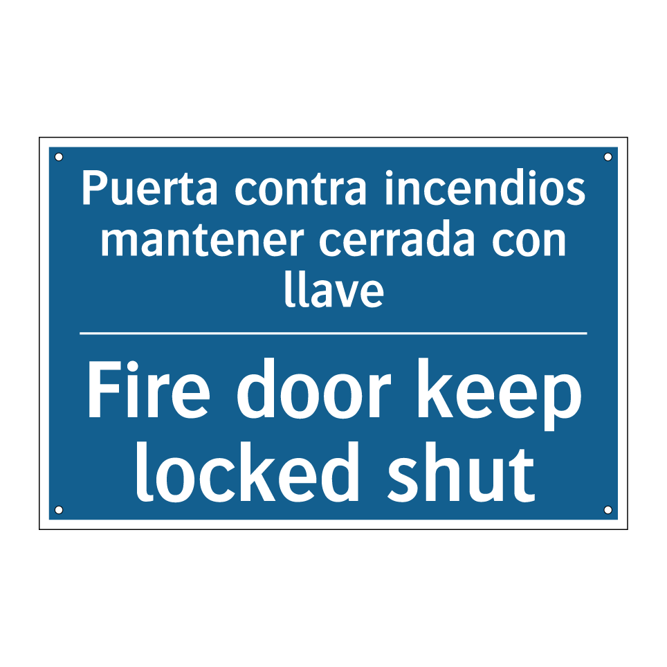 Puerta contra incendios mantener /.../ - Fire door keep locked shut