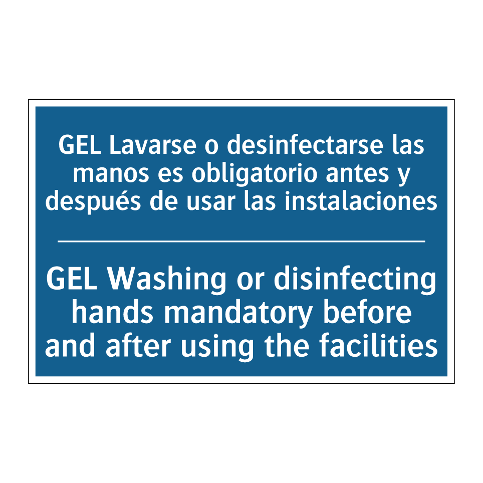 GEL Lavarse o desinfectarse las /.../ - GEL Washing or disinfecting hands /.../
