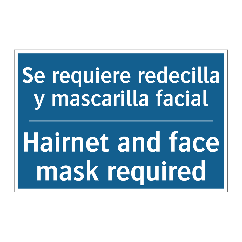 Se requiere redecilla y mascarilla /.../ - Hairnet and face mask required