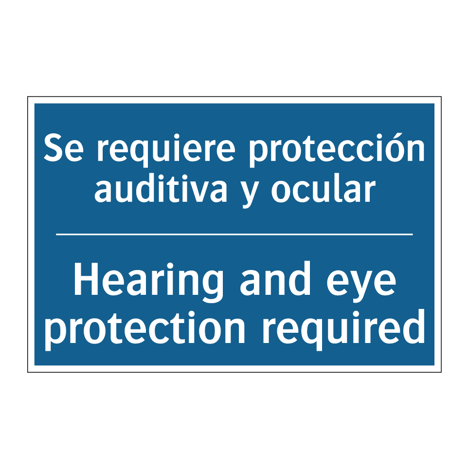 Se requiere protección auditiva /.../ - Hearing and eye protection required /.../