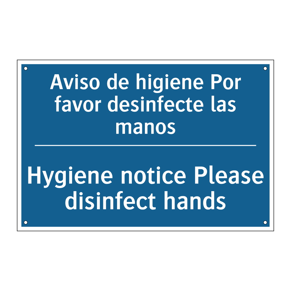 Aviso de higiene Por favor desinfecte /.../ - Hygiene notice Please disinfect /.../