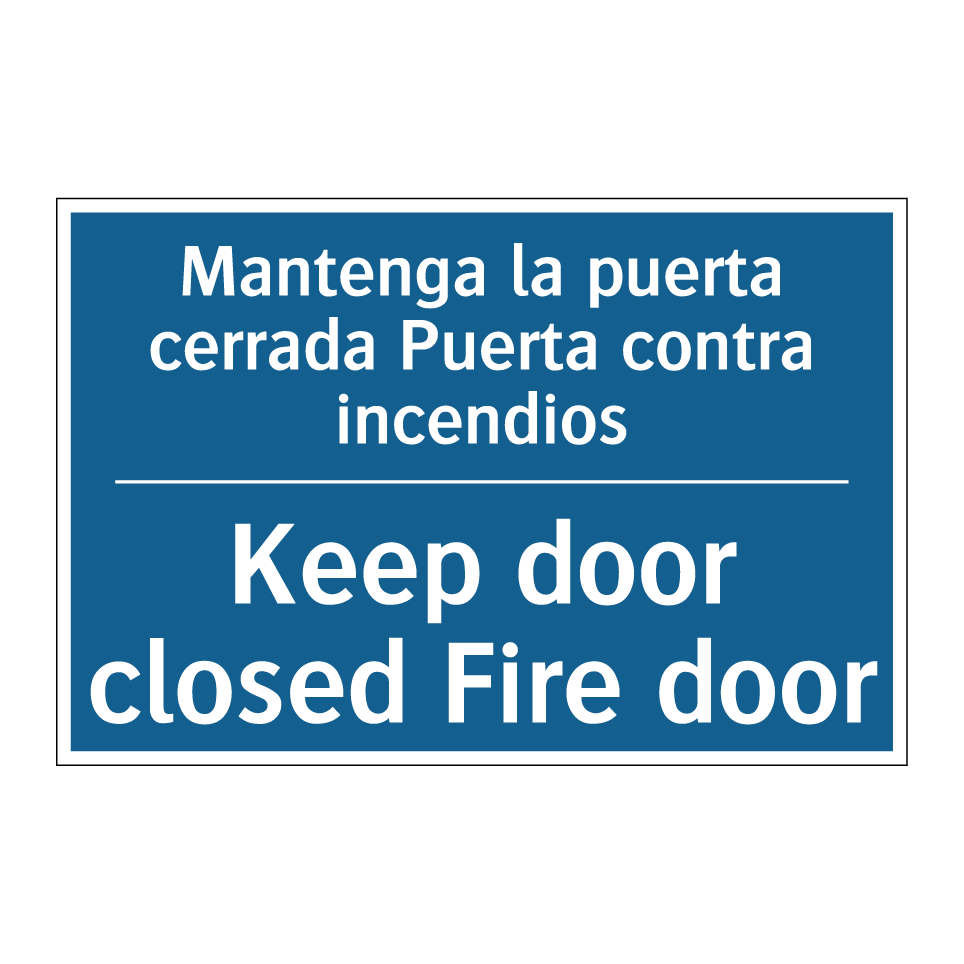 Mantenga la puerta cerrada Puerta /.../ - Keep door closed Fire door