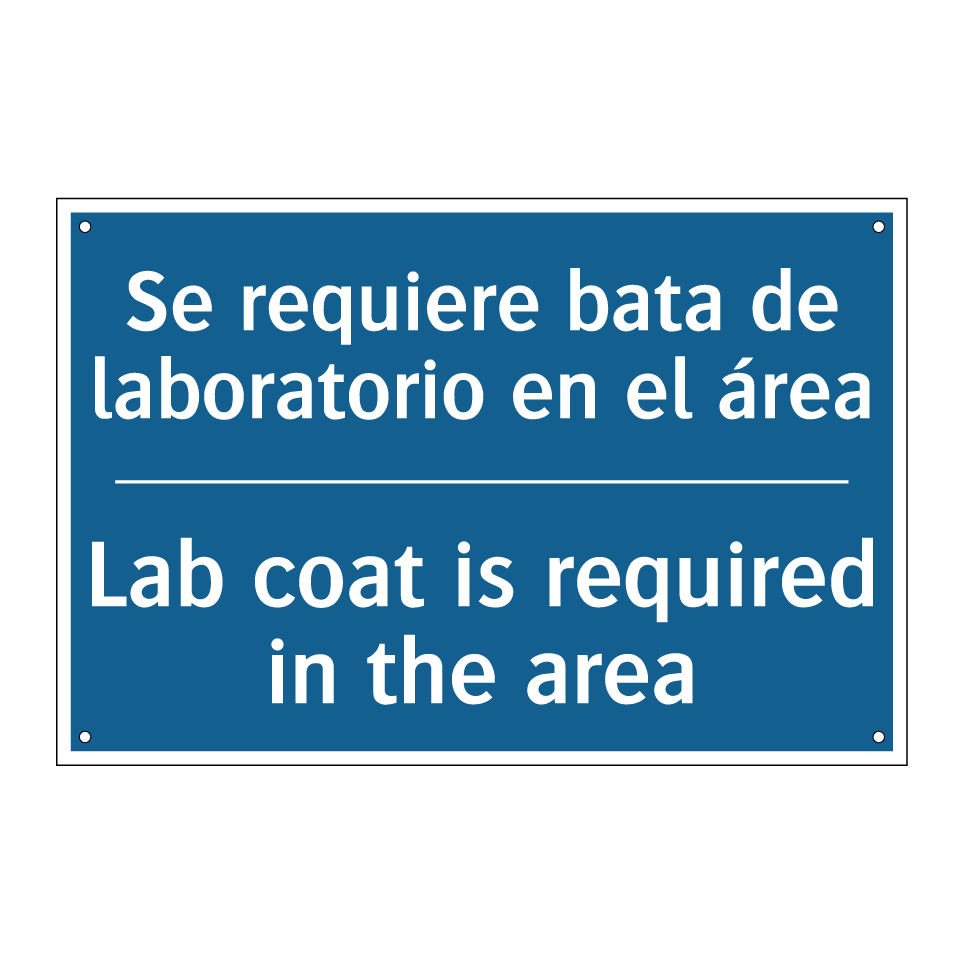 Se requiere bata de laboratorio /.../ - Lab coat is required in the area /.../